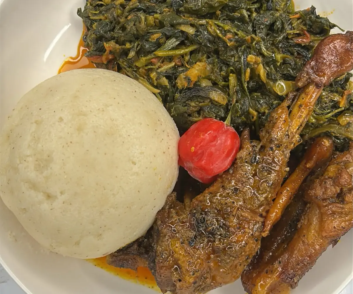 Njama-njama & fufu corn